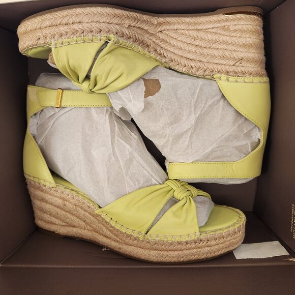 Franco Sarto "Clementine" Green Leather Wedge Sandals. NIB. Size 9 - Picture 8 of 10